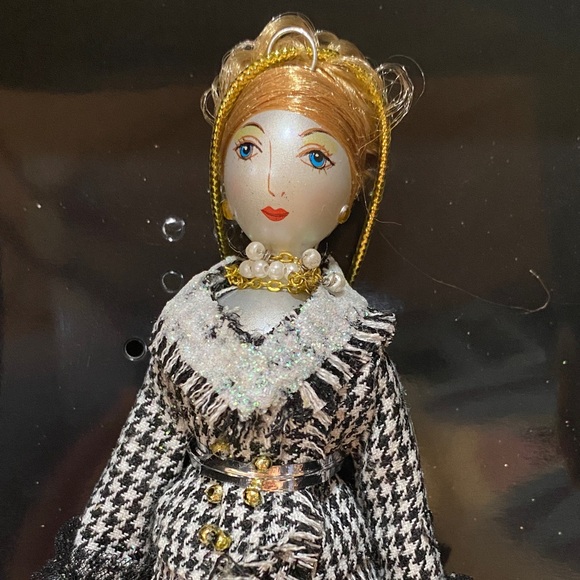 Elegant Houndstooth Blown Glass De Carlini Ornament 8 inches Vintage - Picture 2 of 7